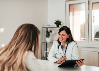Woman meeting with her doctor