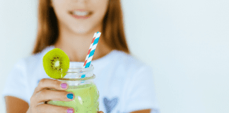 Girl holding smoothie