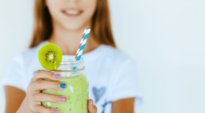 Girl holding smoothie
