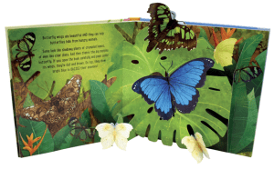 Butterflies popping out of the pages.