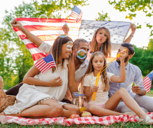 family enjoying 4th of July celebration