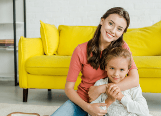 little girl with her nanny