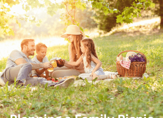 family enjoying an outdoor picnic
