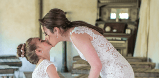 Bride and daughter