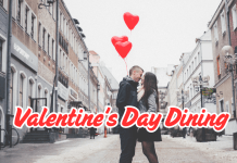 Valentine's Day Dining in Ventura County, man and woman holding heart balloons